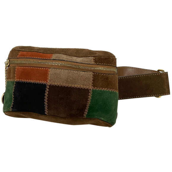 Celine Handbags - Celine Logo Waist Patchwork Body Bum Bag Crossbody Belt Suede Brown Multicolor